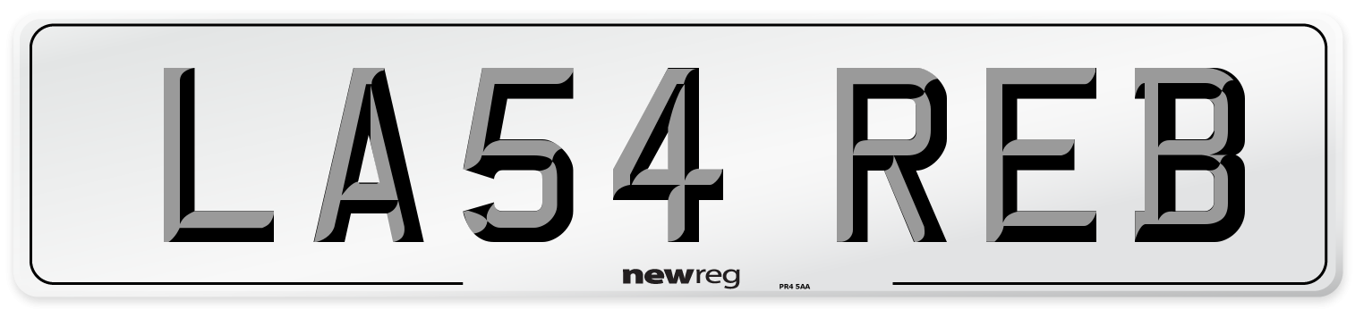 LA54 REB Number Plate from New Reg